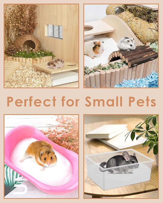 Bissap Hamster Sand Bath, 2.8Ib/ 1.3kg No-Dust Desert Bathing Sand or Potty Litter Silica Sand for Hamster Chinchillas Gerbil Syrian Mice Degu or Other Small Pets