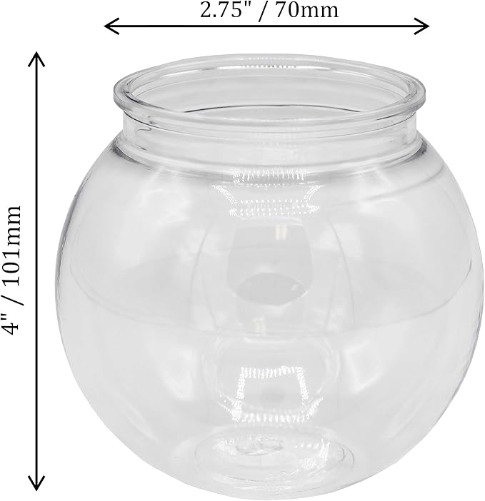 Creative Hobbies® 16 oz Clear Plastic Fish Bowls - 4 Inch (100 mm) Shatterproof Ivy Bowls for Carnival Games, Drinks, Candy & More - Pack of 12