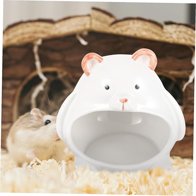 Cooling Ceramic Hamster House Cute Cartoon Hideout Small Pet Nest for Guinea Pig and Dwarf Hamsters Summer Cooling Shelter for Rest and Activity