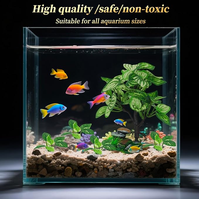 EDGCTYU Betta Fish Tank Decor, Silk Aquarium Plants for Aquarium Decoration and Fish Tank Decoration
