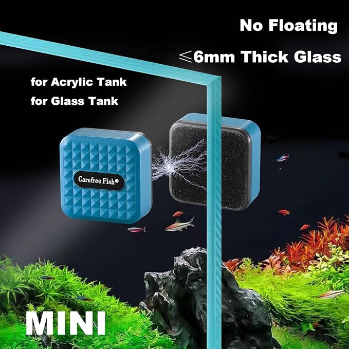 Carefree Fish Aquarium Mini Magnetic Cleaner for Acrylic Fish Tank Tiny Algae Scraper Not Floating