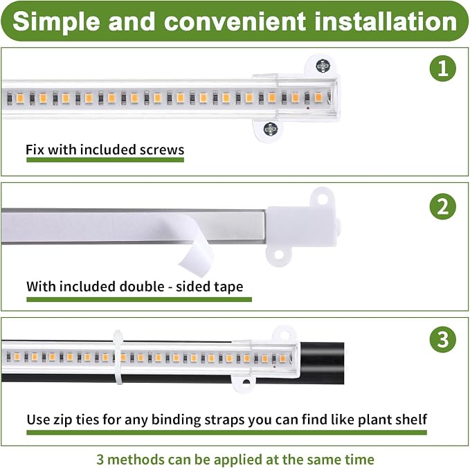 8.6'' LED Grow Light Strips, Full Spectrum 3500K Grow Lights for Indoor Plants, 3 Head with 3/9/12H Timer, 10 Dimmable Levels, Suitable for Seedling, Succulent, Plant Shelf and Greenhouse, 2-Pack