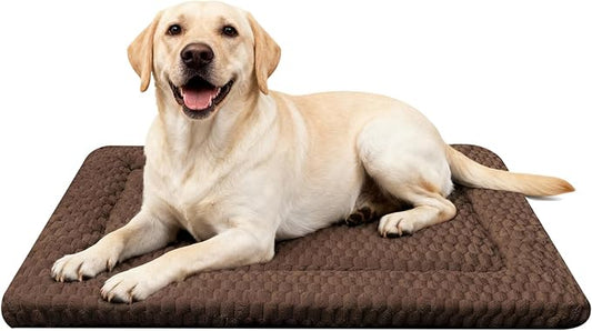 Dog Bed Mat - Dog Crate Pad - Reversible Mat for Pet Comfort - Soft Bed Crate Pads for All Seasons - Durable, Machine Washable Mat for Crates, Travel, and Home (Dark Brown, 35" L*23" W*1.5" Th)