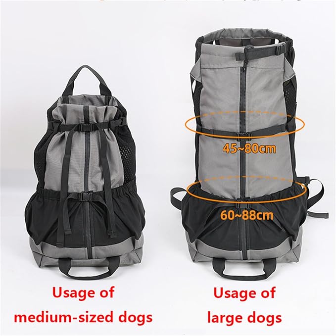 Big Dog Backpack Carrier 80lbs, Extra Large Dog Backpack Carrier, Fully Adjustable Pet Carrier (Grey,XX-Large)