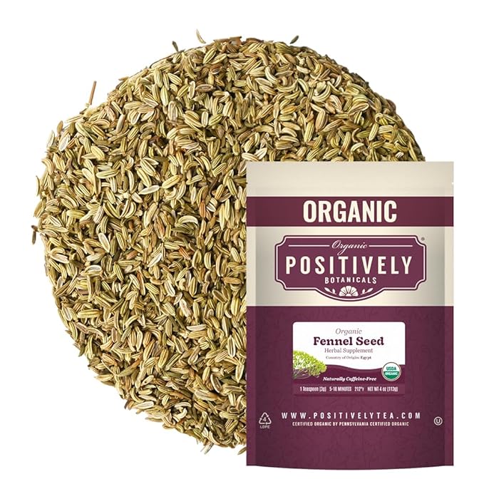 Organic Positively Botanicals Company, Fennel Seed Herbal Tea, Loose Leaf Botanical, 4 Ounce