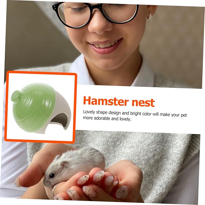 Happyyami Ceramic Nest Hamster Bed Hideout Toy for Small Pets Guinea Pig Supplies