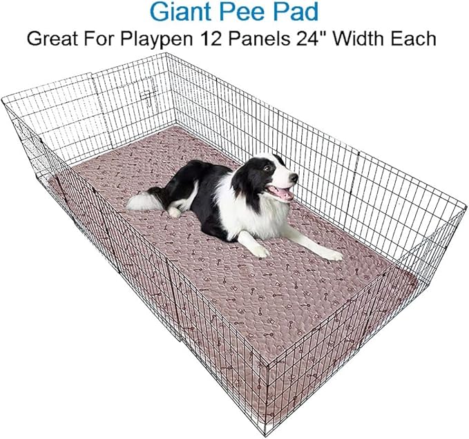 Peepeego 48x96 Extra Large Dog Pad Washable and Free Dog Comb, Reusable Pee Pad with Fast Absorbent, Waterproof, Premium Non Slip Pet Carpet for Hallway