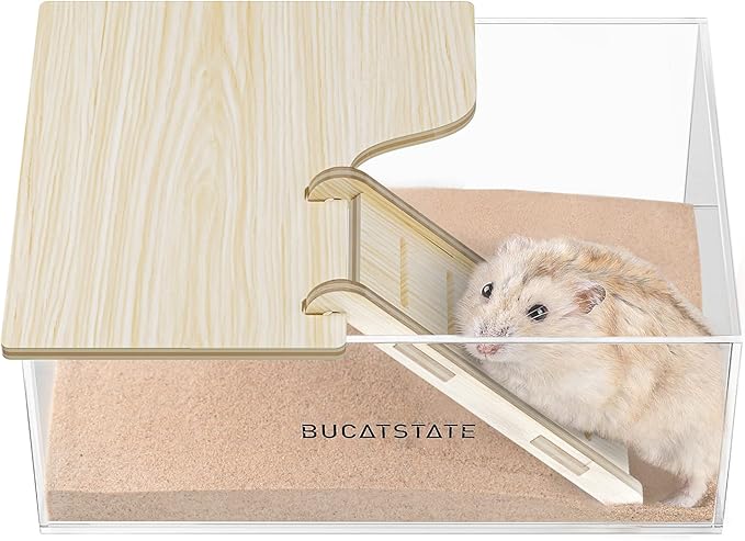 BUCATSTATE Bath Sand and Hamster Sand Bath Container with Ladder