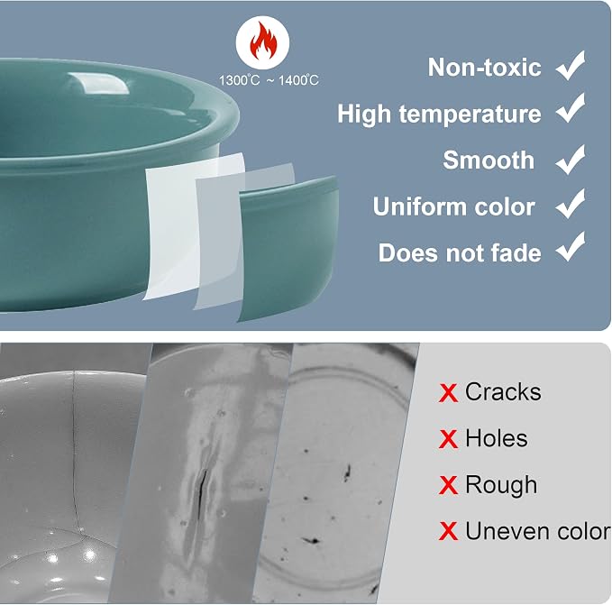 Wordcam 28oz Ceramic Dog Bowls, Durable Modern Pet Food and Water Bowls for Small Medium Dogs and Cats, Replacement Bowls for Wordcam SS03 Model (Dark Green)