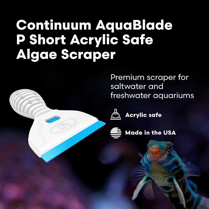 Continuum AquaBlade P - Short Fish Tank Algae Scraper, Acrylic Safe Scraper - Aquarium Cleaning Tools