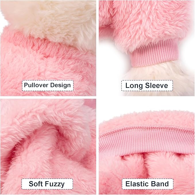 Dog Sweater, 3 Pack Dog Sweaters for Small Dogs, Dog Clothes for Small Dogs Girl Boy, Ultra Soft and Warm Puppy Sweater Dog Coat for Winter Christmas (Pink+Purple+Peach, XX-Large)