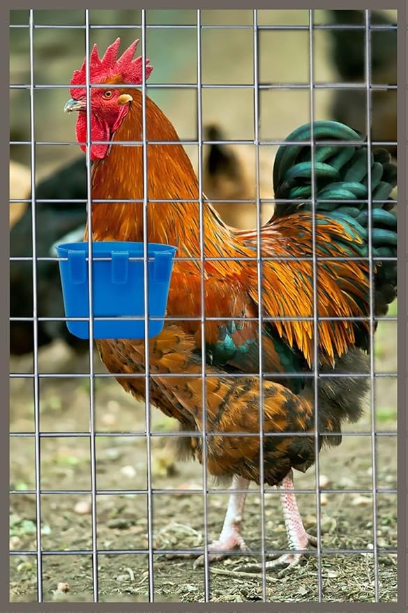 Pack of 20 Chicken Feeder Cups for Cage Hanging Bird Waterer 8 OZ Rabbit Water Food Bowl Pigeon Feeding Dishes Bunny Poultry Coop Drinker Quail Seed Treats Dispenser Duck Drinking Bottle