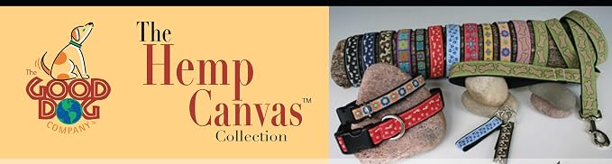 The Good Dog Company- Hemp Dog Collar Hunting and Fishing - Mallard and Fly … Large (Fits 15"-26" Neck), Olive Fly 1' Wide