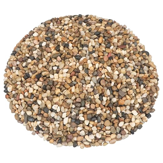 River Rocks, Landscaping Pebbles, Mixed Color Decorative Stones, 5 Pounds | Ornamental Gravel Filler For Flower Bed, Fish Tank, Plants, Vases, Succulents, Home & Garden Landscaping Decoration
