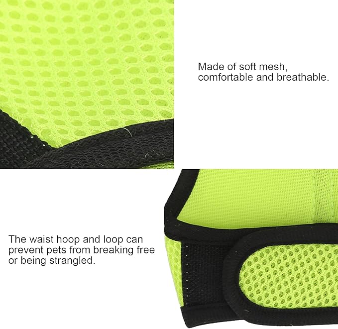 Pet Mesh Traction Harness Chest Back Leash Rabbit Guinea Pig Supplies Mesh Comfortable Adjustable Small Pets (Fruit Green)