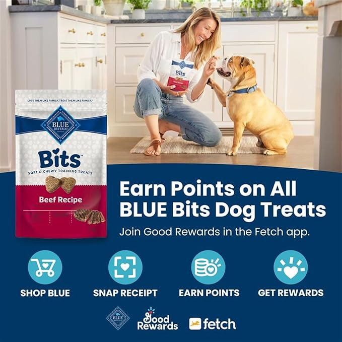 Blue Buffalo Bits Soft Dog Treats for Training, Made with Natural Ingredients & Enhanced with DHA, Chicken & Beef 19-oz Variety Pack, 2 ct