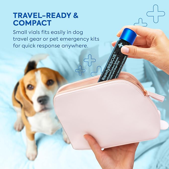 Dr. Cuddles ReadyRESCUE Activated Charcoal Powder for Dogs and Cats - Veterinary-Grade Pet First Aid Kit Essential - Fast Acting Emergency Poison Binder - Safe and Travel Ready - 30 g Pack of 3