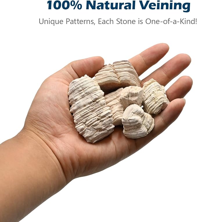 Natural Rocks Pagoda Stones 1-2.5 Inches Decorative Rocks for Fairy Gardens,Miniature Landscaping,Bonsai,DIY Crafts, Aquariums & Reptile Terrariums-2lb