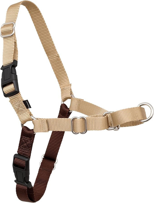 PetSafe Easy Walk No-Pull Dog Harness - The Ultimate Harness to Help Stop Pulling - Take Control & Teach Better Leash Manners - Helps Prevent Pets Pulling on Walks, Medium, Fawn/Brown