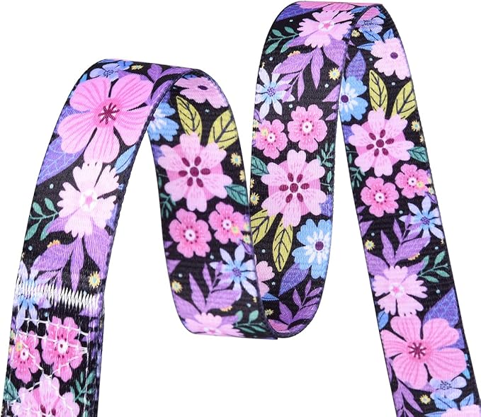 Mihqy Dog Collar with Bohemia Floral Tribal Geometric Patterns - Soft Ethnic Style Collar Adjustable for Small Medium Large Dogs(Floral Pink,L)