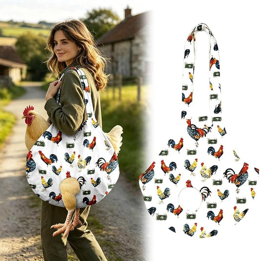Chicken Carrier Sling Holder Bag with Handle, Driving Poultry Carriers Handbag for Farm Owners and Pet Lover Chicken Holder Poultry Travel (Whtie#D)