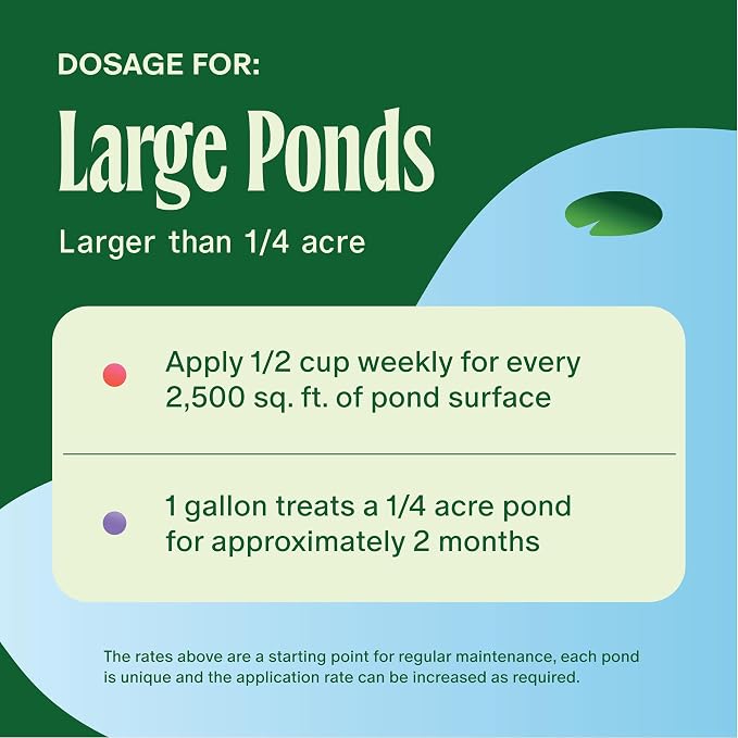 Koi Pond Water Treatment - 2X Strength Beneficial Bacteria for Reducing Sludge and Odors in Koi Ponds and Natural Ponds - Safe for Fish - 1 gal.