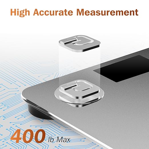 ZOETOUCH Smart Bathroom Scale for Body Weight, Digital Weighing Scale with BMI, Body Fat, Muscle Mass, Bluetooth Machine for People, Work with App, 14 Body Composition Analyzer