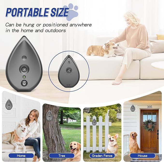 Anti Barking Device for Dogs, Ultrasonic Dog Bark Deterrent Devices,Rechargeable Bark Box,3 Modes Dog Barking Deterrent Devices Indoor & Outdoor, Dog Barking Stopper Long Range 75ft(Gray)