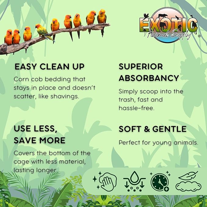 Natural Corn Cob Bedding, Corn Cob Litter, Dust-Free, Birds and Small Animals, ~10 lbs (690 CU in)