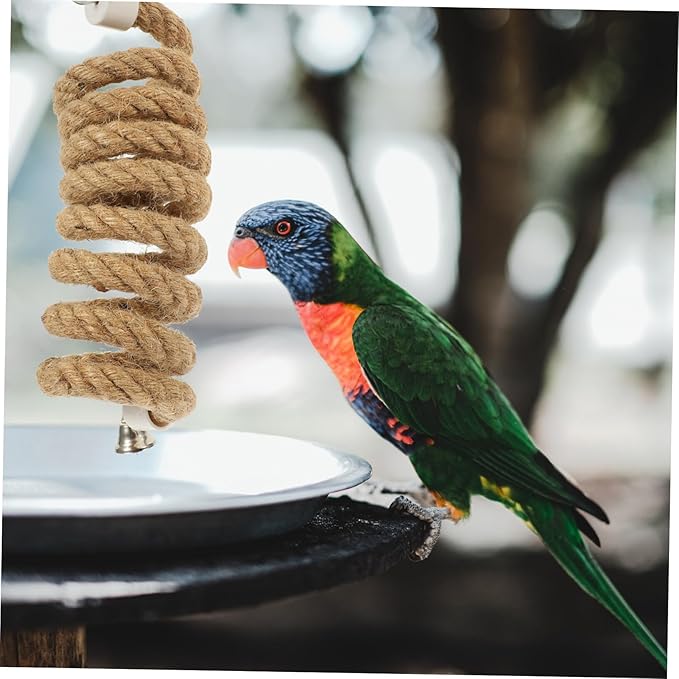 balacoo Bungees Climbing Toys Bungee Standing Hanging Rope Spiral Bird Jute Perches Conures Perch Plaything Cage Swing Parrot Parakeet Funny Small Toy Parakeets Chewing Comfy for Stand