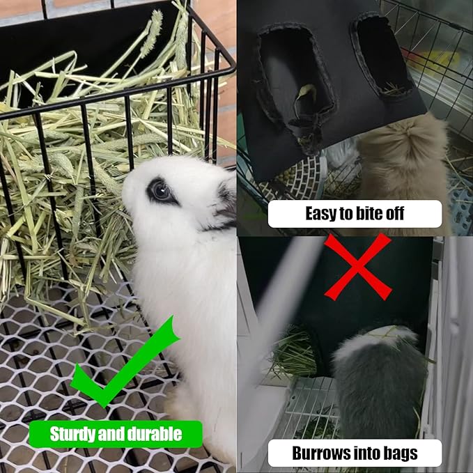 2PCS Rabbit Hay Feeder Guinea Pig Hay Feeder with Heavy-Duty Metal Frame Rabbit Hay Holder for Cage - Bunny Hay Feeder,for Rabbits Guinea Pigs Bunny Chinchillas