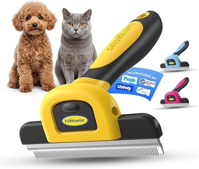 DakPets Stainless Steel Deshedding and Dematting Tool | Professional Pet Grooming Fur Brush for Cats and Dogs Hair Removal