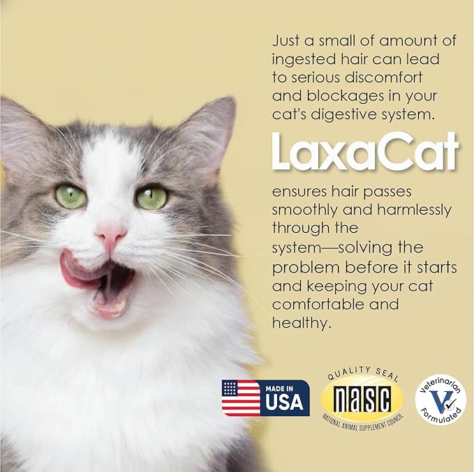 Hairball Gel for Cats 5 oz Petroleum Free Cat Hairball Paste for Furball Control, Constipation Relief and Digestive Support, Easy Lick Salmon Flavor Hairball Treatment for Daily Use, Made in USA