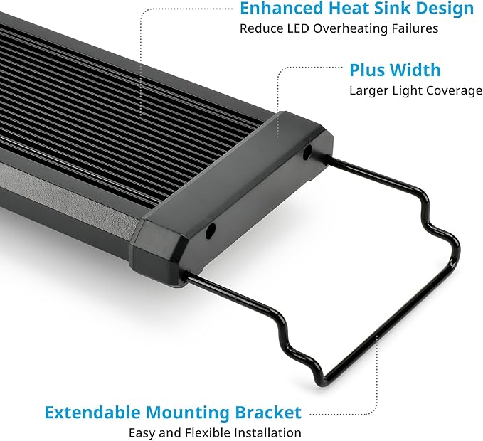 NICREW ClassicLED Plus LED Aquarium Light with Timer, 32 Watts, for 48 to 54 Inch Fish Tank Light, Daylight and Moonlight Cycle