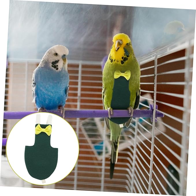 Balacoo Cockatiel Diaper Flight Suit Adjustable Bird Clothes with Protective Liner Comfortable Parrot Diaper for Small to Birds Bow Decor for Clean and Wear