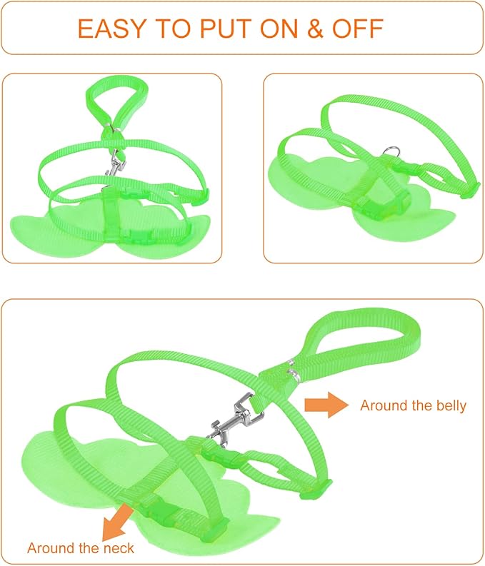 KAMA BRIDAL Duck Walking Harness and Leash Chicken Duck Outdoor Training Rope Adjustable Rope for Pet Poultry Hen Cock (S, Green)