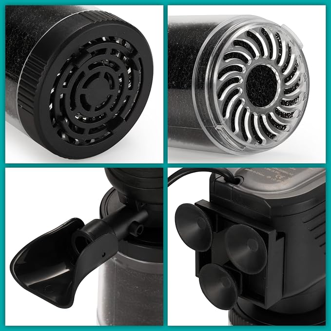XpertMatic Aquarium Filter, 528 GPH 3 Stages Biochemical Sponge Filter | For 120-170 Gallon Tank, Internal Fish Tank Filter with Water Pump, for Large Tank, Pond, Wavemaker