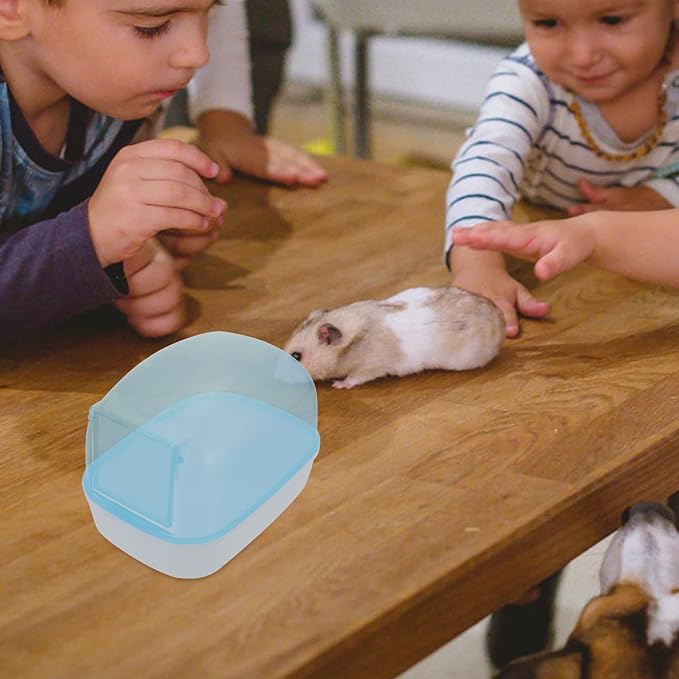 balacoo 2pcs Visible Hamster Bathtub Transparent Plastic Hamster Bath Space for Chinchilla Animals Easy to Use Clean and Durable Dust Bath Container