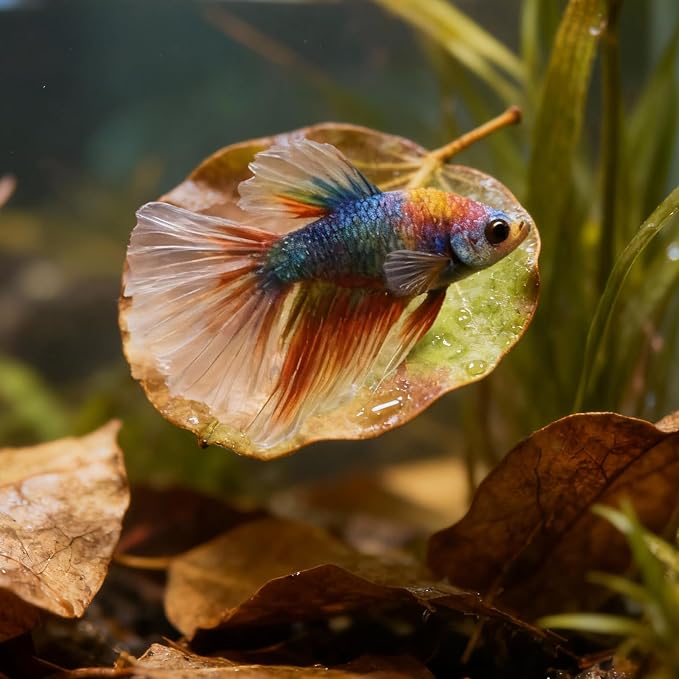 100Pcs Indian Almond Leaves Bodhi Leaves Aquarium Decor Water Conditioner | Sealed Package,for Betta Fish Shrimp Goldfish Guppy,Betta Fish Tank Decor,Balance PH,Natural Tannins,Axolotl Tank Accessories