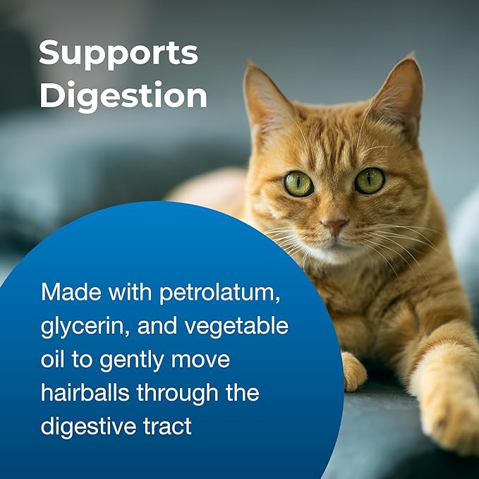 PetAg Hairball Solution Gel Supplement for Cats - 3.5 oz - Helps Prevent and Reduce Hairballs in Cats 6 Months and Older