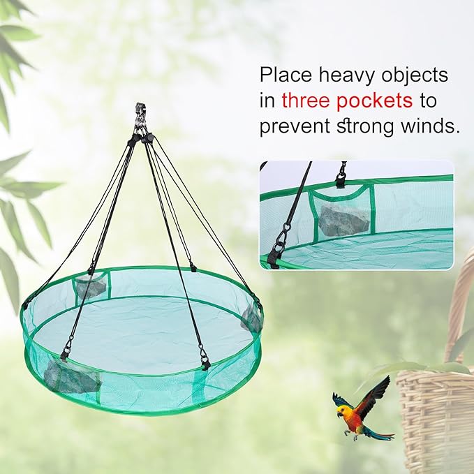 2Pcs Bird Seed Catcher for Outdoor Feeders, Bird Feeder Trays to Catch Seed, Upgraded Version Can Prevent Strong Winds. (24 inches)