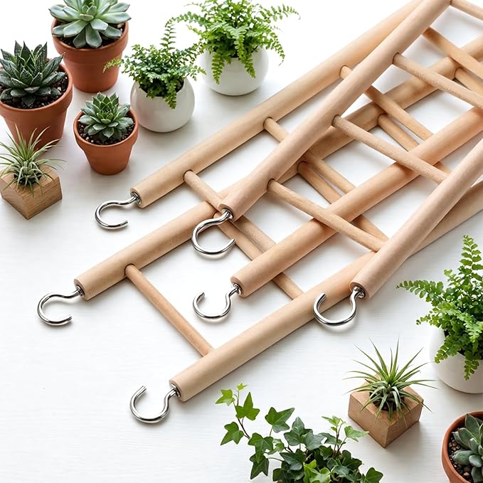 3 Pcs Bird Ladder Natural Wooden Bird Cage Ladder Set 6 Step/7 Step/8 Step Birds Cage Accessories Climbing Toys Wood Perch for Parrots Parakeets Cockatoo Lovebirds