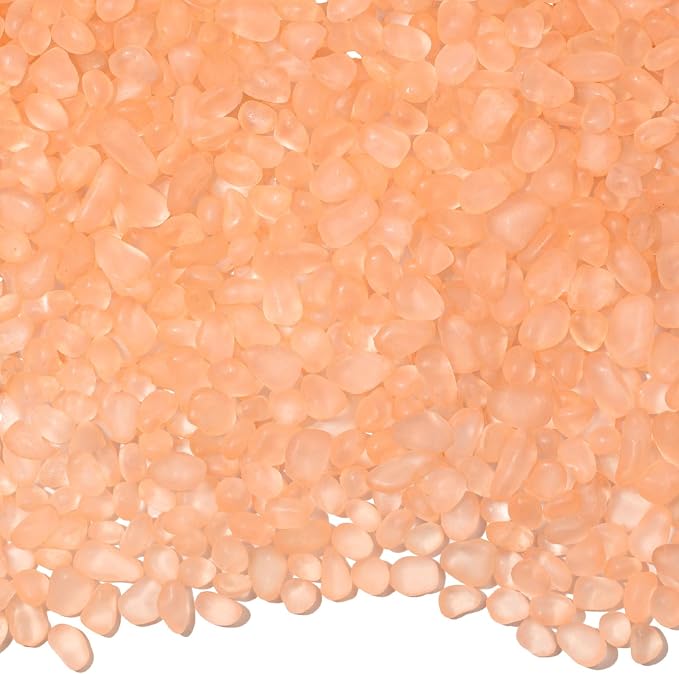 QEQEKAKA Sea Glass Stones for Crafts 1LB Peach‌ Pebble Gemstones Bulk | Small Glass Stones for Beaching Wedding DIY Decor Aquarium Turtle Tank Vase Filler (405g/14.28oz)
