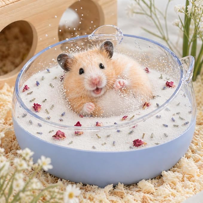 Meow&Woof Hamster Sand, 2.2LBS Chinchilla Dust Bath, 100% Natural Sands for Hamster Bath, No Dust Potty Litter Sand for Chinchillas Gerbil Syrian Mice, Small Animals Supplies (Flower Smell)