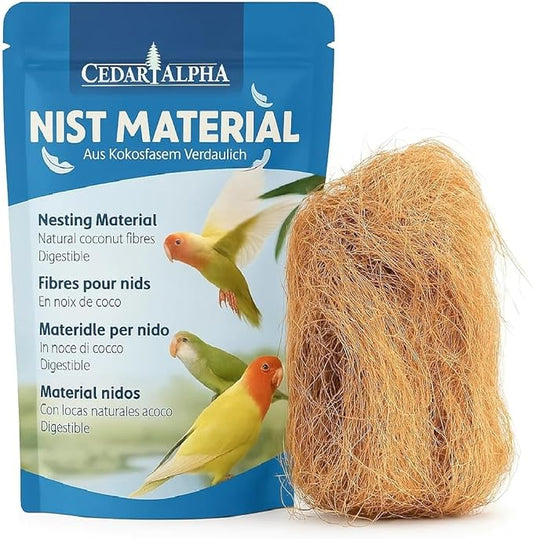 Premium Coconut Fiber for Bird Nests - Canary Nesting Material Coconut Bird Nest Finch Coconut Fiber Loose Bedding Substrate for Laying Eggs,Resting Materials, Hummingbird Parakeet 40g/1.4 oz