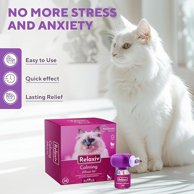 Calming Cat Diffuser Refill & Anti Anxiety Pet Products - Feline Calm Pheromones & Cats Comfort - Stress Relief with New Zone, Fighting with Dogs & Behavior Control (6 Pack (Diffuser not included))