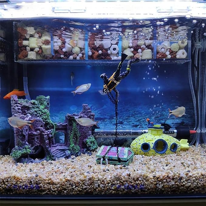 Ancient Castle Design Resin Aquarium Decoration Hideouts Stone Cave Hide House, Simulation Resin Hide House Fish Tank Aquarium Ornaments Decor