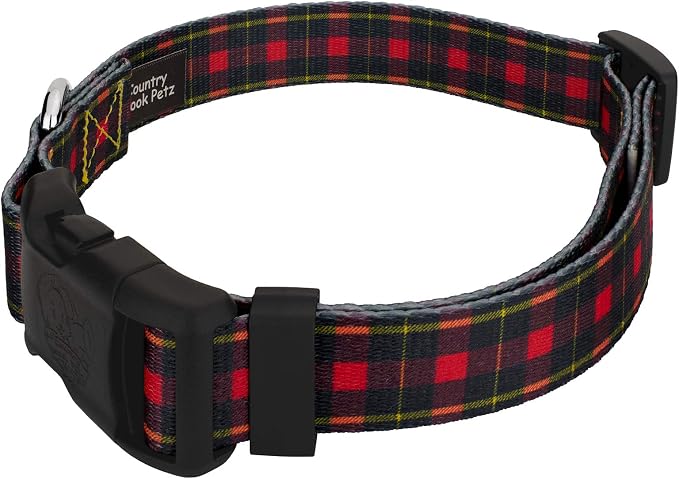 Country Brook Petz - Buffalo Plaid Everyday Dog Collar and Leash - Plaid and Argyle Collection Featuring Charming Designs (1 Inch, Extra Large)