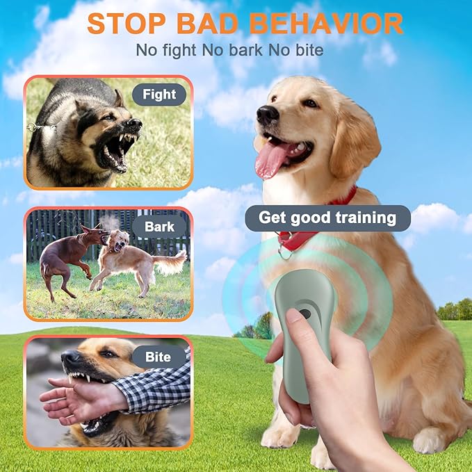 Dog Bark Deterrent Device,Anti-Barking Device,Up to 15Ft Long Range & Rechargeable Bark Control,Stop Barking Dog Devices,Safe for Dogs Training,Indoor & Outdoor(Cyan)