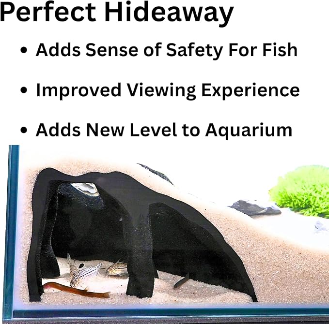 Aquarium Corner Underground Cave Natural Mangrove Tree | Viewing Fish Under Gravel Tunnel Hide | Fish Tank Hideout Decor Decoration Enrichment for Corydora Catfish, Kuhli Loach, Pleco, Betta